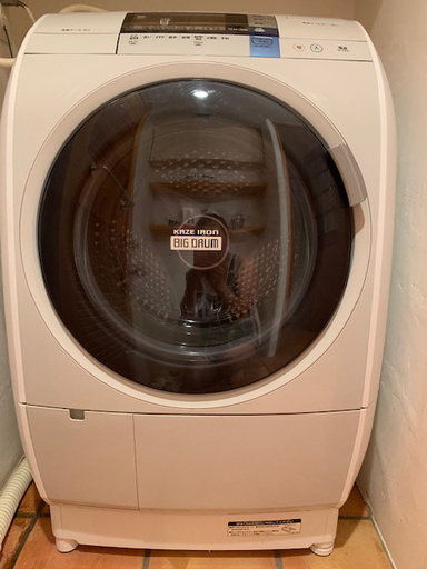 日立 9.0kg ドラム式洗濯乾燥機(左開き)風アイロン ビッグドラム BD-V2100　中古