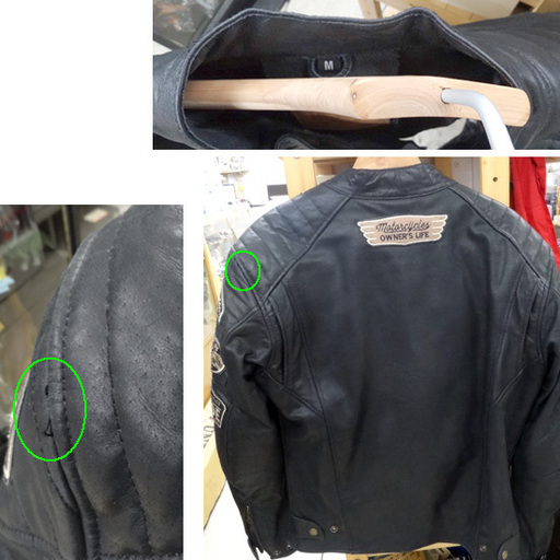  使用感少なめ★DEGNER デグナー クラシックブランド メンズ ライダースジャケット M 黒 レザー 牛革 革ジャン/保護パット入