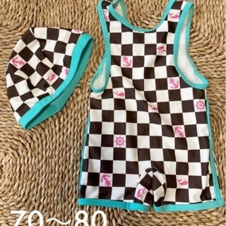 ベビー水着 70〜80サイズ　帽子付き　F.O.KIDS  エフ...