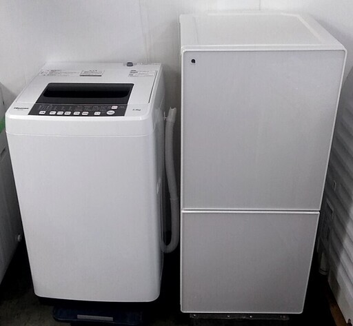 生活家電セット　高年式　冷蔵庫　ガラストップ　洗濯機　シンプルデザイン