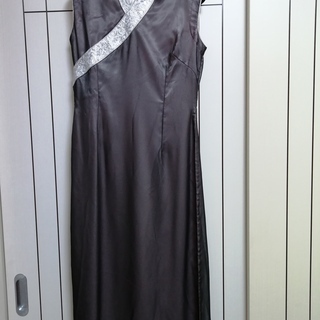 アオザイ上下セット 黒/ピンク・上衣シルク