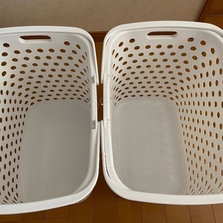 ランドリーバスケット　白　２コセットの画像