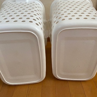 ランドリーバスケット　白　２コセットの画像