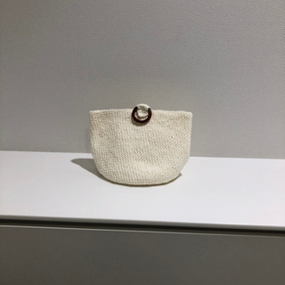 ハンドメイド　バッグ　アイボリー