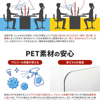 飛沫防止 パーテーション 透明　PET素材【新品・未使用品】の画像