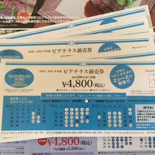 フラワーガーデンビアテラスバイキング前売券。2020年迄有効。の画像