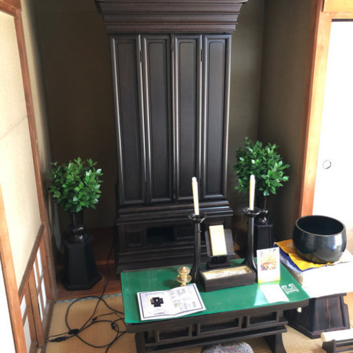 創価学会中古仏壇 金剛堂57号黒檀尾長鳥【優良中古】厨子型電動にも出来ます。