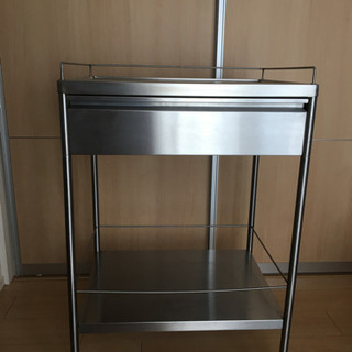 【再出品・9月中旬まで】IKEAステンレスキッチンワゴン