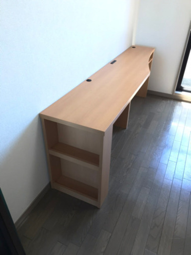 【即お渡し可能！お届けも承ります！】事務所ワークスペース向き！収納棚、コンセント2口付きデスク【190】