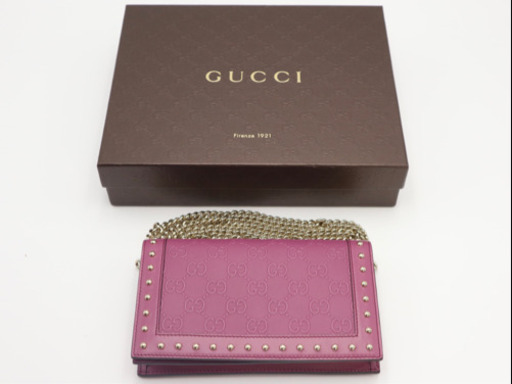 《GUCCI/チェーンウォレットグッチシマ》 Sランク 388397 箱 極美品