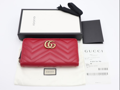 《GUCCI/GGマーモント ジップアラウンドウォレット》Sランク 箱 未使用品