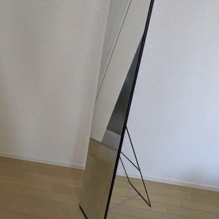 スタンドミラー黒　全身鏡・姿見　高さ150cm x 幅30cm　DMN-3015 BK　永井興産の画像