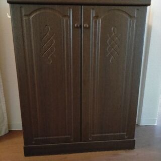 オーク木製 棚 靴箱の画像