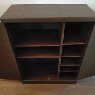 オーク木製 棚 靴箱の画像