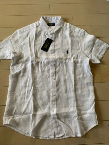 ラルフローレン　リネンシャツ ラルフローレン リネン半袖シャツ　POLO RALPH LAURENホワイト 麻
