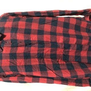 ユニクロUNIQLOチェック柄フランネルシャツ 長袖シャツ 赤x...