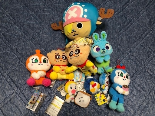 ぬいぐるみ　ワンピース　ドラえもん　アンパンマン