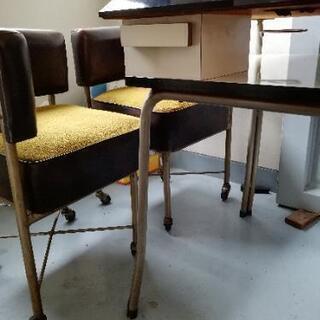 雀卓　椅子×4　麻雀牌　一式セット　手打ち　麻雀テーブルの画像