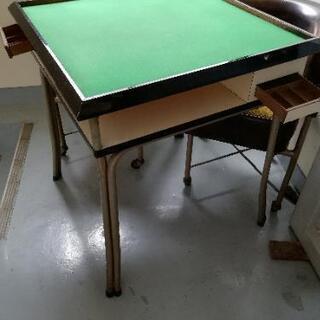 雀卓　椅子×4　麻雀牌　一式セット　手打ち　麻雀テーブルの画像