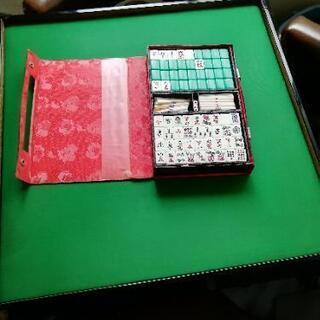 雀卓　椅子×4　麻雀牌　一式セット　手打ち　麻雀テーブルの画像