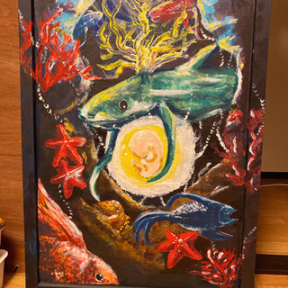 深海モチーフの創作イラスト絵画(大)お譲りします！