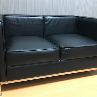 2人掛けコルビジェソファ（黒色）