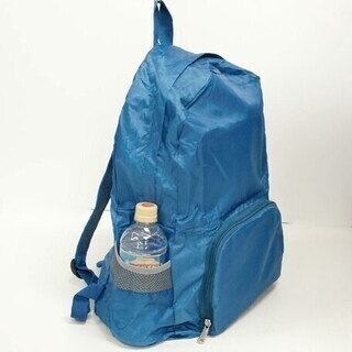 ポケッタブルリュック＆トートバッグ 【ブルー】　折りたたみ可能 軽量 収納 買い物 トラベル 旅行の画像