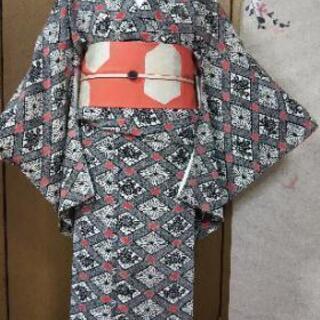 👘 正絹 小紋  モダン ◆ 菱形文様