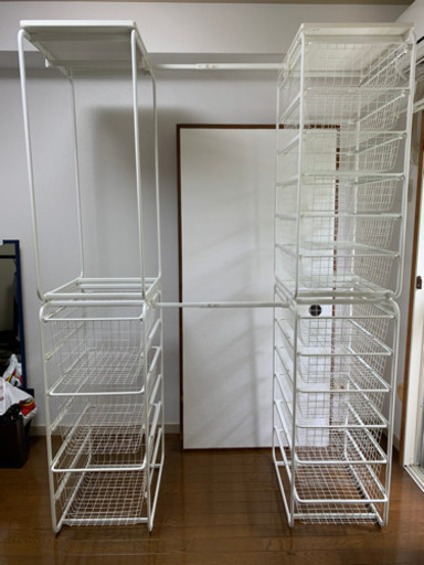 IKEA ALGOT 洋服　収納　ラック　カゴ