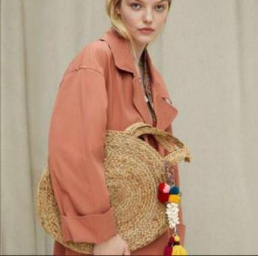 ZARA ラフィア　かごバッグ