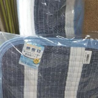未使用  涼感  泉しじら織肌掛け布団&消臭敷パット 同色枕カバー付 シングル ブルーの画像