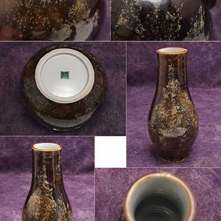 【JA】九谷庄三洞 四代善平 武腰昭一郎 九谷焼 釉彩 皆具揃 水指 建水 杓立 蓋置の画像