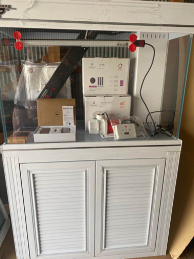 ガラス水槽 100cm＊50cm＊155cm ホワイト下濾過