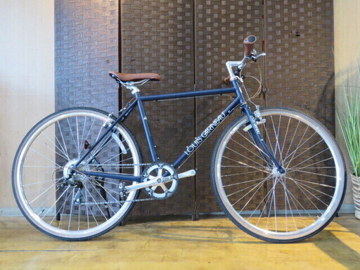 ■LOUIS GARNEAU LGS-BTN ルイガノ 2014年 9速 ネイビー クロモリ タイヤバリ山! クロスバイク 自転車 札幌発