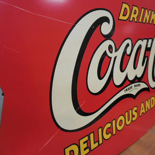 コカコーラ リボン型看板 幅69cm レトロPOP DRINK ヴィンテージ 札幌市東区 新道東店の画像