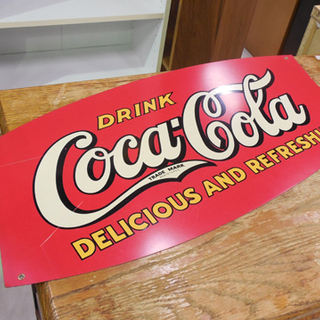 コカコーラ リボン型看板 幅69cm レトロPOP DRINK ヴィンテージ 札幌市東区 新道東店の画像