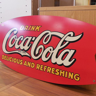 コカコーラ リボン型看板 幅69cm レトロPOP DRINK ヴィンテージ 札幌市東区 新道東店の画像