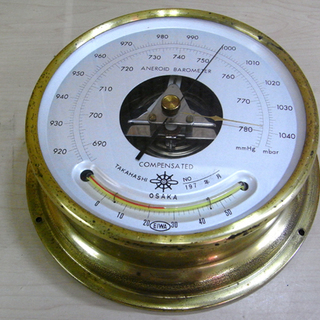 アネロイド バロメーター 気圧計 TAKAHASHI OSAKA 1979年4月 レトロ EIWA/エイワ ANEROID BAROMETER 
