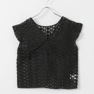 KBF 2way 刺繍 オーガンジー トップス 黒のみ