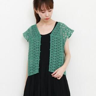 KBF 2way 刺繍 オーガンジー トップス 黒のみの画像