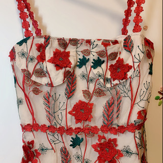 刺繍ロングワンピースの画像