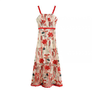 刺繍ロングワンピース