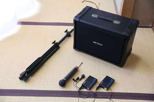 ワイヤレススピーカーシステム REXER VXR-802A（スピーカー本体／マイク１本／ピンマイク２個）
