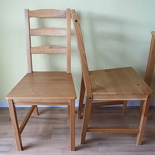 【値下げ】イケア　IKEA　アンティーク調　ダイニングテーブルセット（テーブル＆チェア４脚）　ヨックモック　JOKKMOKKの画像