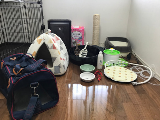 【猫ゲージ三段幅93cm×奥行65cm×高さ122cm】&【猫グッツセット】　初めてネコ飼う方へ