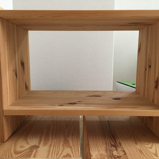 IKEA パイン材サイドテーブル3つ