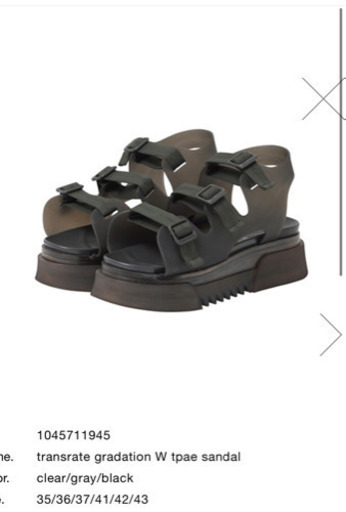 beautiful people トランスペアレントグラデーションダブルテープサンダル gray 36