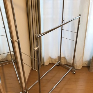パイプハンガー２連　耐荷重190kg  キャスター付きの画像