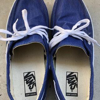 靴 ローファー 青色 VANS