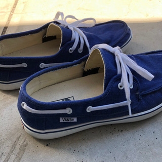 靴 ローファー 青色 VANSの画像